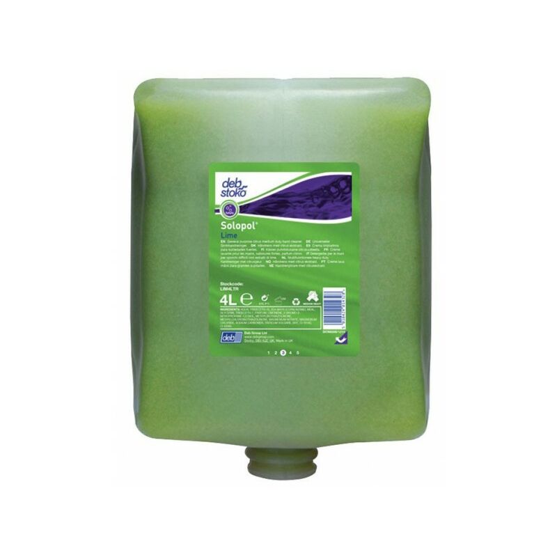 Solopol Lime Hand Cleanser - 4 Litre - LIM4LTR - DEB