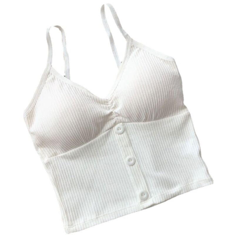 Débardeur Femme Dos Nu Bretelles Fines Décolleté V Confortable Respirant Sans Armatures pour Sport Quotidien Printemps Été Blanc