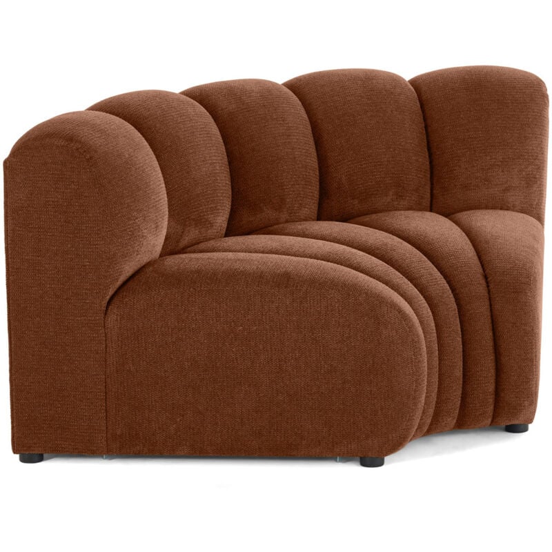 Lisa Design - Debbie - module d'angle réversible en tissu texturé - terracotta