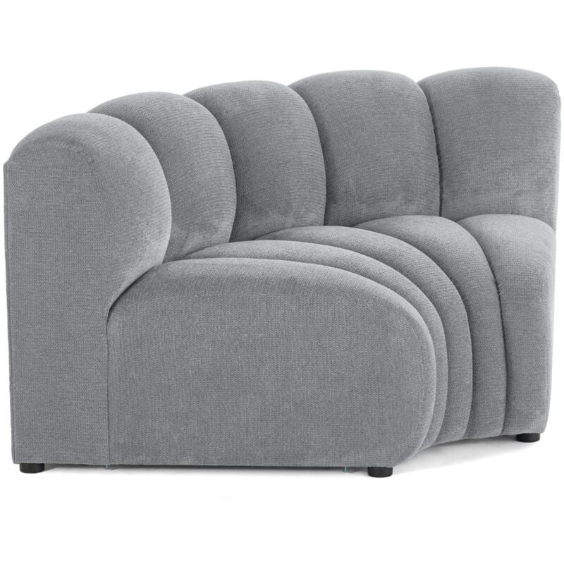 Lisa Design - Debbie - module d'angle réversible en tissu texturé - gris
