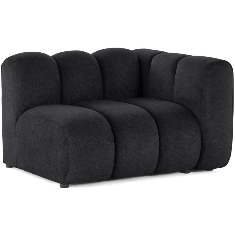 Lisa Design - Debbie - module d'assise droit en tissu texturé - noir