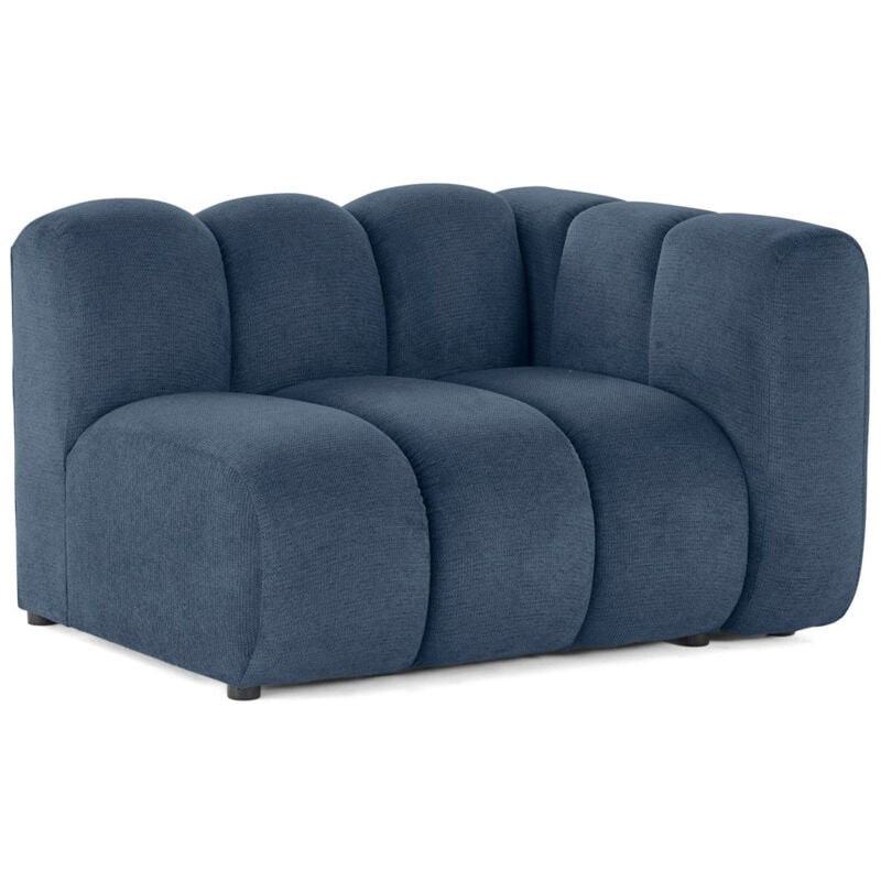Lisa Design - Debbie - module d'assise droit en tissu texturé - bleu