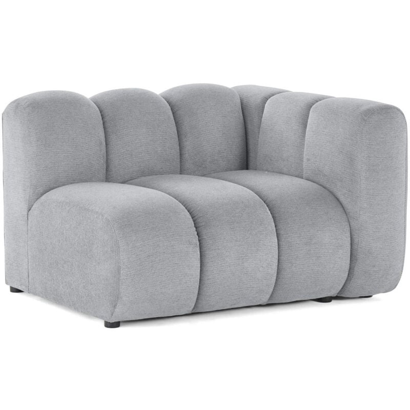 Lisa Design - Debbie - module d'assise droit en tissu texturé - gris