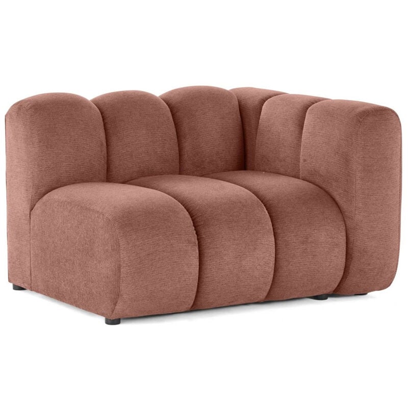 Lisa Design - Debbie - module d'assise droit en tissu texturé - rose