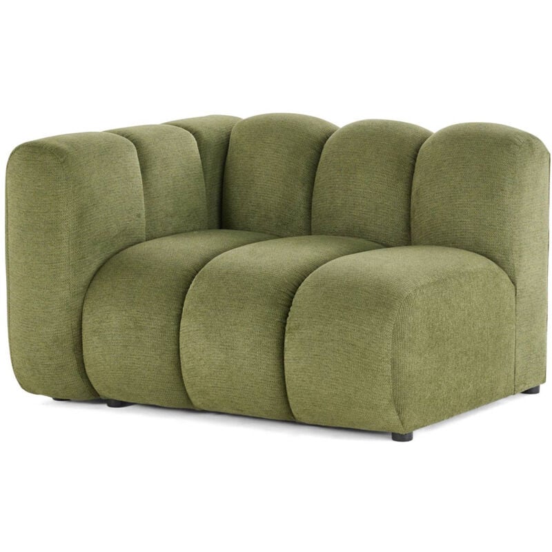 Lisa Design - Debbie - module d'assise gauche en tissu texturé - vert