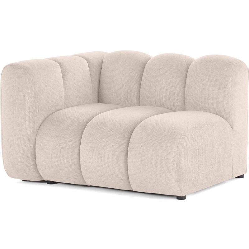 Lisa Design - Debbie - module d'assise gauche en tissu texturé - beige