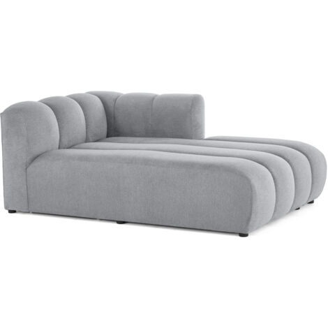 Debbie - module d'assise méridienne droit en tissu texturé - gris