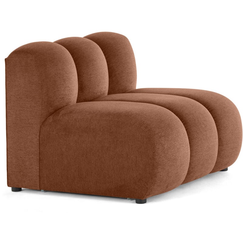 Lisa Design - Debbie - module d'assise sans accoudoirs en tissu texturé - terracotta