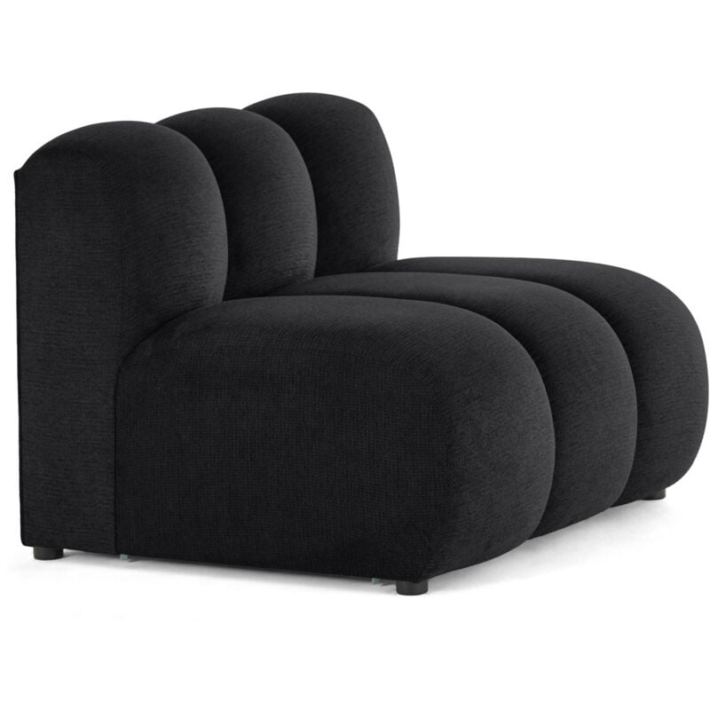 Lisa Design - Debbie - module d'assise sans accoudoirs en tissu texturé - noir