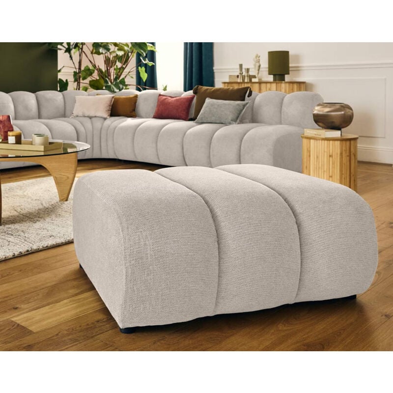 Debbie - pouf en tissu texturé - beige