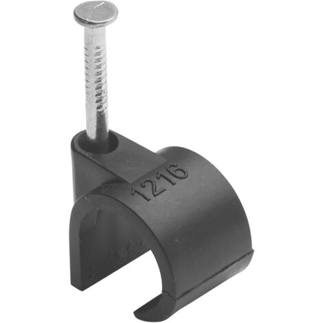 Debflex 700428 - Attacco filo elettrico per cavi elettrici, fissaggio e collegamento del cavo, chiodo di fissaggio, attacco Ø 12 A 16 mm, confezione da 25, colore: Nero