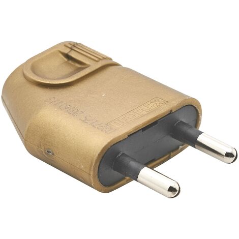 Debflex 713640 - Presa elettrica maschio, 220 V, spina maschio, spina maschio, spina maschio a pin D.4 mm, protezione  oro