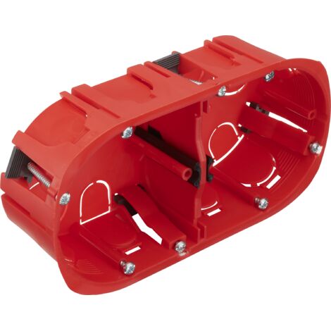 DEBFLEX 718762 BOITE 2 POSTES, DIAM 67MM, HAUTEUR 40MM ROUGE SOUS FILM ENTRAXE 71, 67MM X 40MM