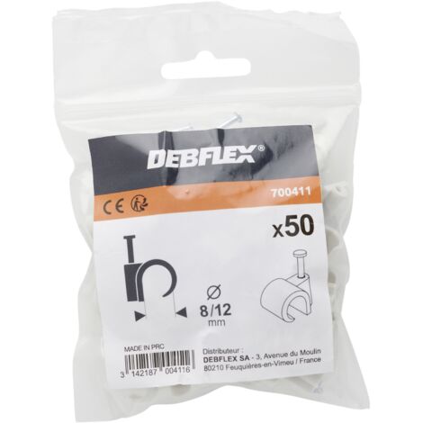 DEBFLEX - ATTACHE FILS Ø 8 A 12 MM GRIS SACHET DE 50 - 700411