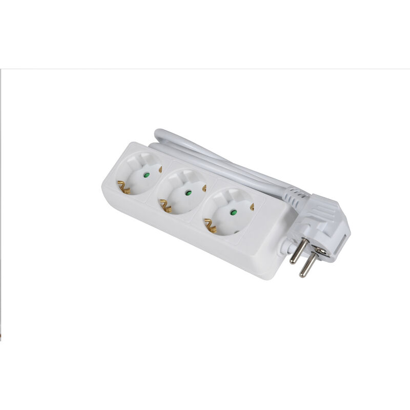

Base Multiple 3 tomas 2P+T blanco schuko con protección para niños