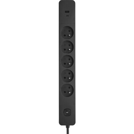 Multiprise Tour 12 Prises + 5 Ports USB 4.5A - Parafoudre - Cordon 2m - Neuf