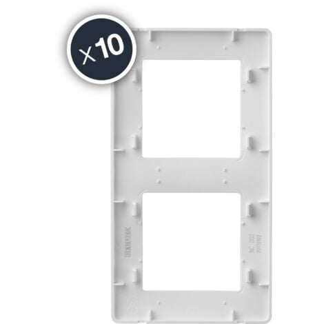DEBFLEX - CALY PLAQUE 2 POSTES HORIZONTALE OU VERTICALE BLANC BOITE DE 10 - 801011