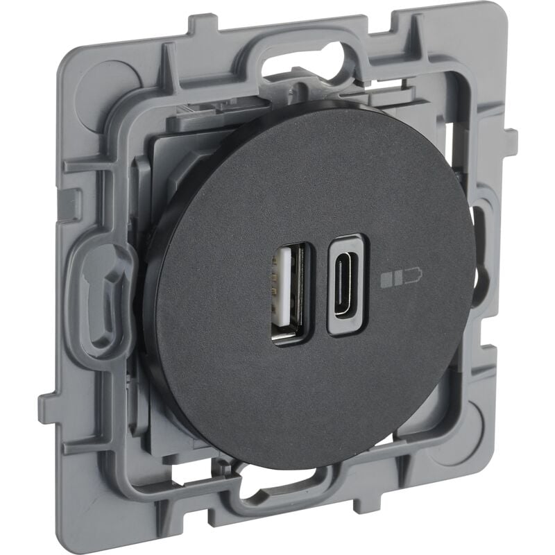 Debflex - casual evo mecanisme double usb a+c noir