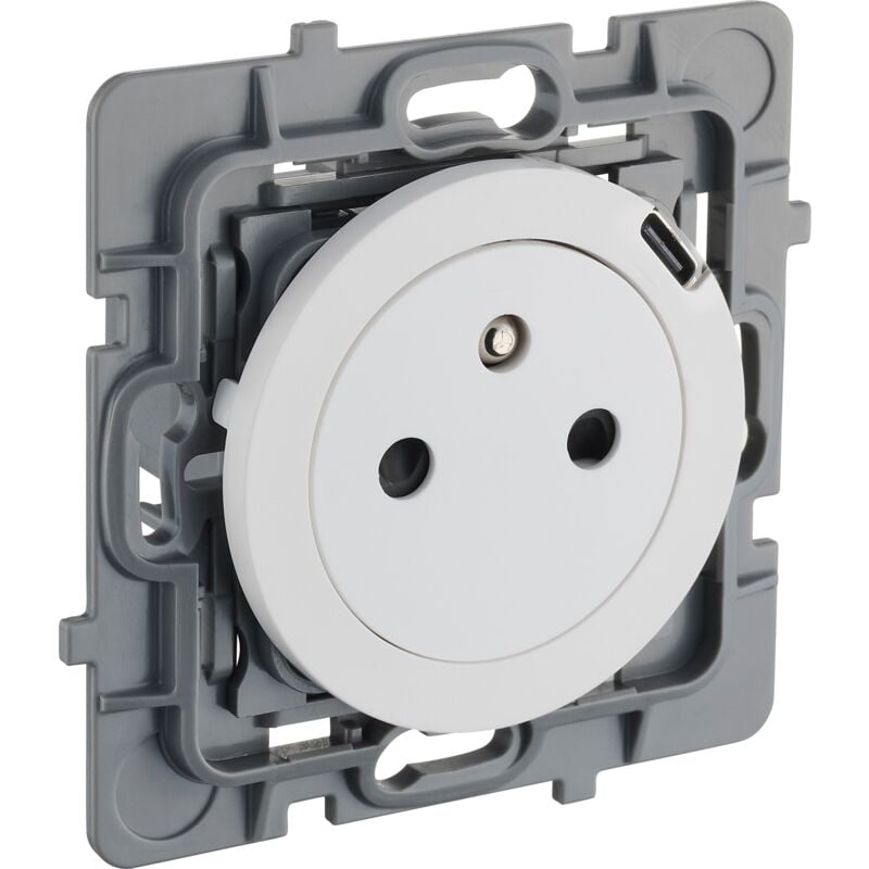 Debflex - casual evo mecanisme prise 2P+T puits afleurant avec usb c blanc