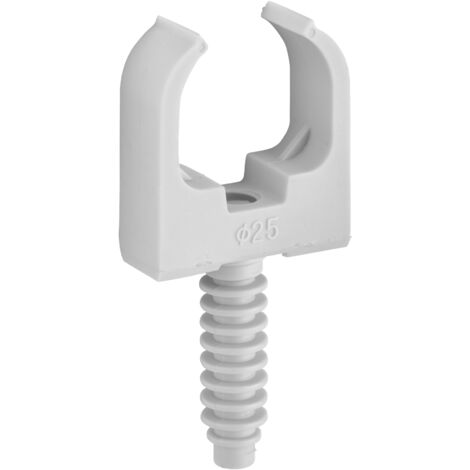 DEBFLEX - CLIPS TUBE + CHEVILLE Ø25 GRIS SACHET DE 10 - 709072
