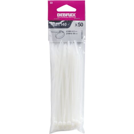 DEBFLEX - COLLIER AUTOBLOCANT 3.6X140 MM INCOLORE SACHET DE 50 - 709053