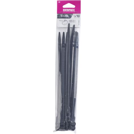 DEBFLEX - COLLIER AUTOBLOCANT 9X260 MM NOIR SACHET DE 10 - 709031
