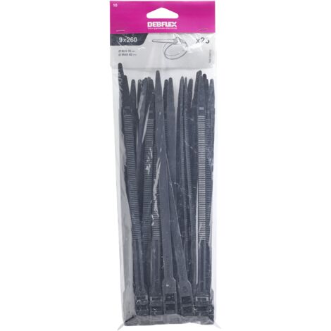 DEBFLEX - COLLIER AUTOBLOCANT 9X260 MM NOIR SACHET DE 25 - 709032