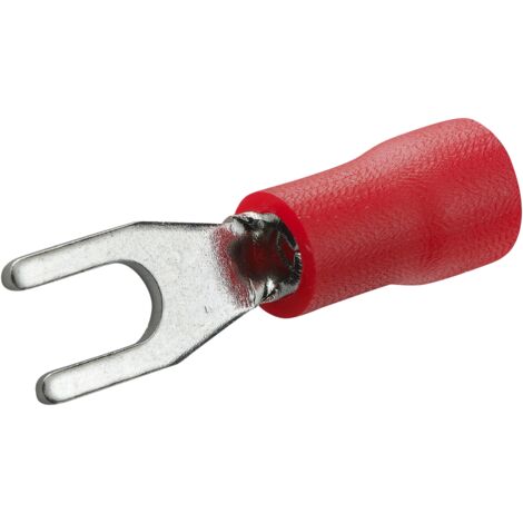 DEBFLEX - COSSE FOURCHE PRE-ISOLE Ø 3 MM ROUGE SACHET DE 10 - 711025