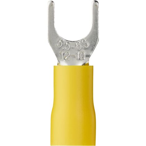 DEBFLEX - COSSES FOURCHE PRE-ISOLE Ø 6 MM JAUNE SACHET DE 10 - 711079