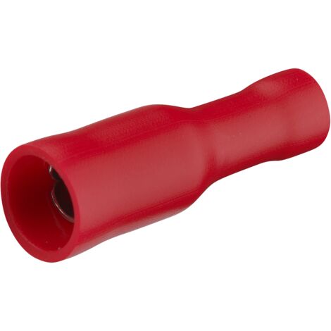 DEBFLEX - DOUILLE CYLINDRIQUE FEMELLE PRE-ISOLE ROUGE SACHET DE 10 - 711081