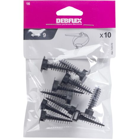 DEBFLEX - EMBASE A CHEVILLE POUR COLLIER 9 MM NOIR SACHET DE 10 - 709570