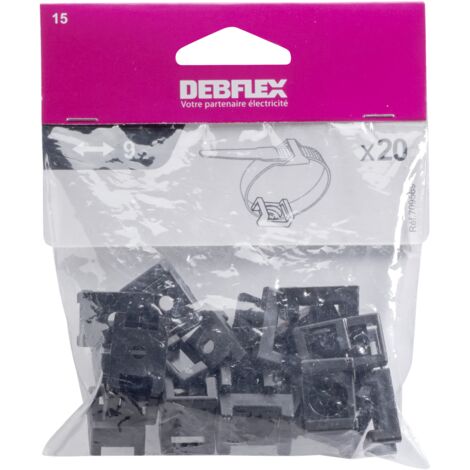 DEBFLEX - EMBASE SIMPLE POUR COLLIER 9 MM NOIR SACHET DE 20 - 709569
