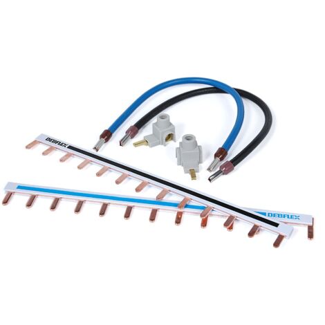 DEBFLEX - KIT CABLAGE 1 RANGEE POUR DISJONCTEUR VIS(2PEIGNES,2 BORNES,4 CABLES) - 707746