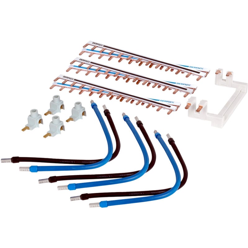 Kit cablage 2 rangees pour disjoncteur VIS(4PEIGNES,2 BORNES,6 cables) - 707747 - Debflex