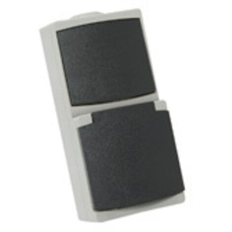 DEBFLEX - PERLE DUO PRISE 2P+T + VA ET VIENT ETANCHE IP54 GRIS - 730220