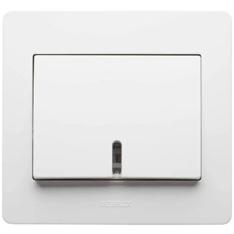 Debflex – Poussoir à voyant lumineux complet – Installation encastrée – Tension 250V – Intensité 10A – Indice de protection IP20 – Couleur blanc - Diam2