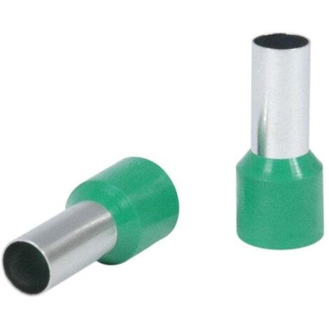 DEBFLEX - Terminale per filo elettrico prato isolato 16 mm² - Capocorda a crimpare per cablaggio elettrico - Connettore elettrico - Metallo - Verde - Confezione da 10 punte