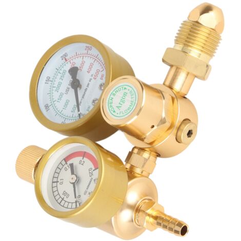Débitmètre CO2 pour Soudage MIG TIG avec Manomètre, Régulateur de Gaz Professionnel, Entrée G5/8" Sortie 1/4"