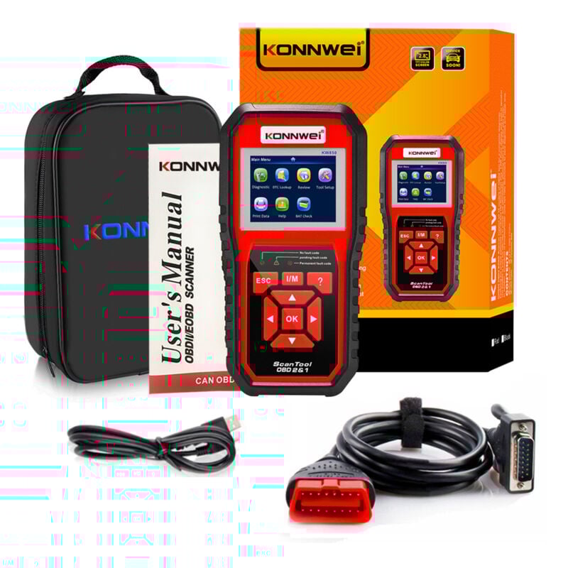 LIFCAUSAL Scanner OBDII KW850 Lecteur de Codes Auto, Diagnostic Voyant Moteur pour Véhicules Post-1996