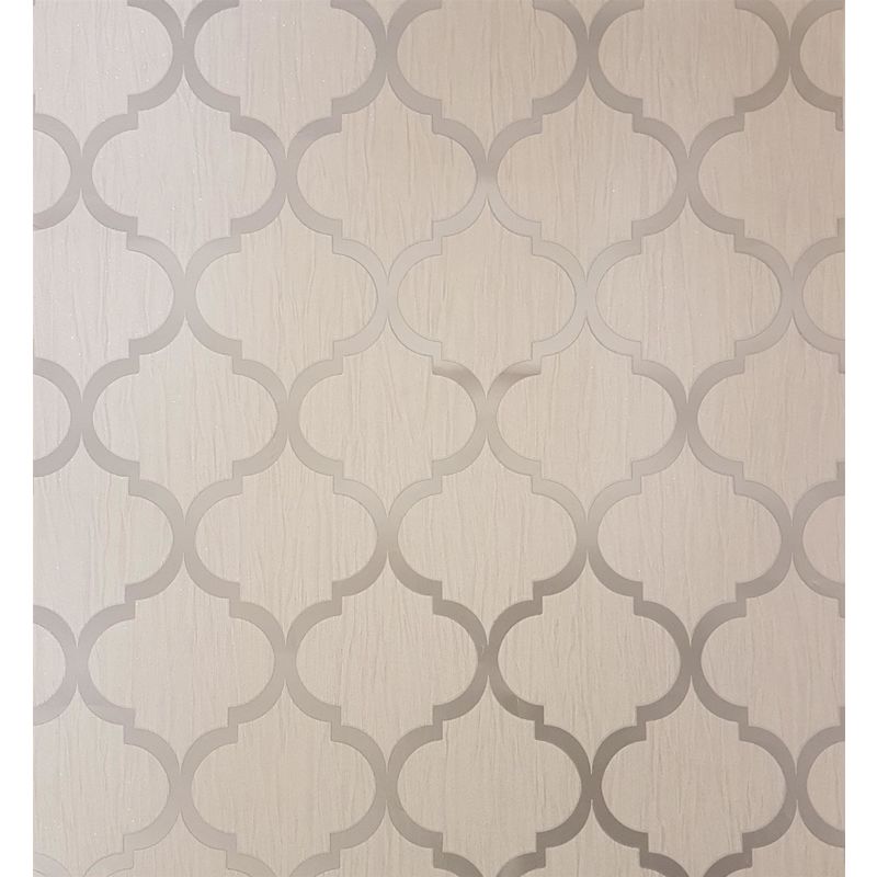 Glitter Trellis Wallpaper Ivory Gold Metallic Sparkle Geometric Debona Crystal