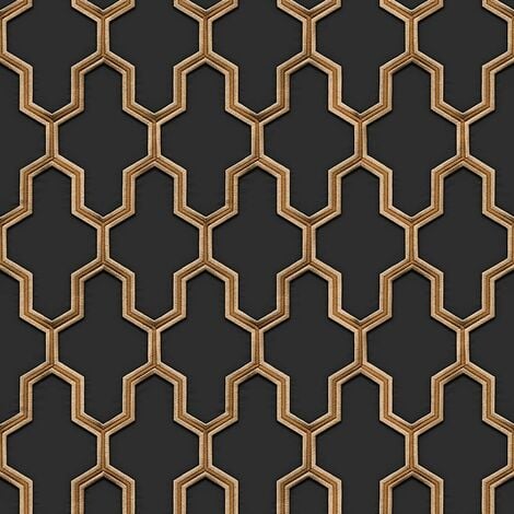 Showgirls Wallpaper Metallic Gold & Black | Graduate Collection