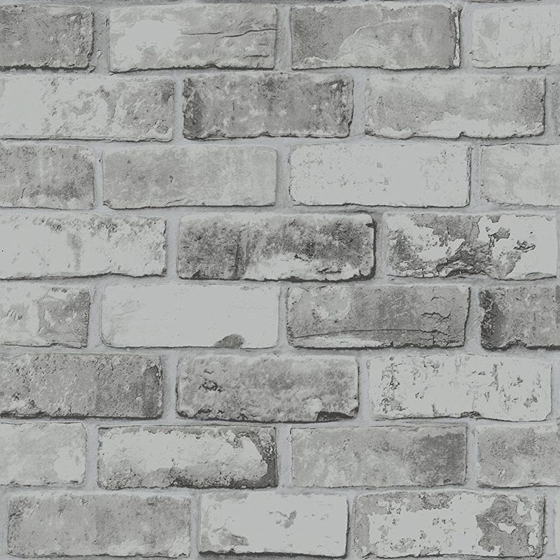 Debona - Brick Effect Wallpaper Slate 3D Weathered Stone Realistic Paste The Paper