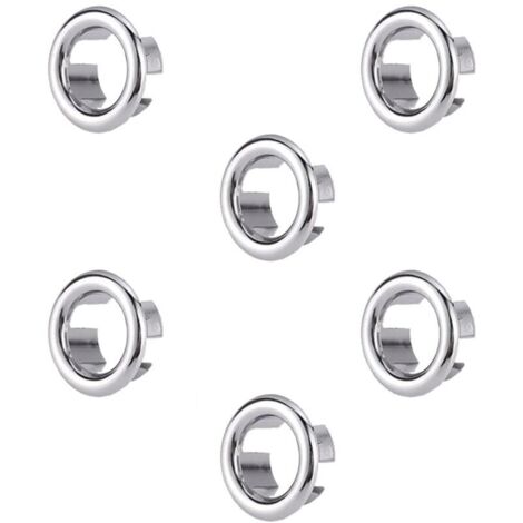 Débordement D'Évier Anneau, 6 Pcs Anneau de Débordement d’Évier Couvercle de Trop-Plein, Anneaux de Débordement d'Évier, pour Bain, Cuisine, Évier