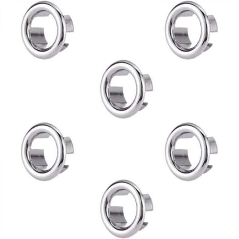 Débordement D'Évier Anneau, 6 Pcs Anneau de Débordement d’Évier Couvercle de Trop-Plein, Anneaux de Débordement d'Évier, pour Bain, Cuisine, Évier