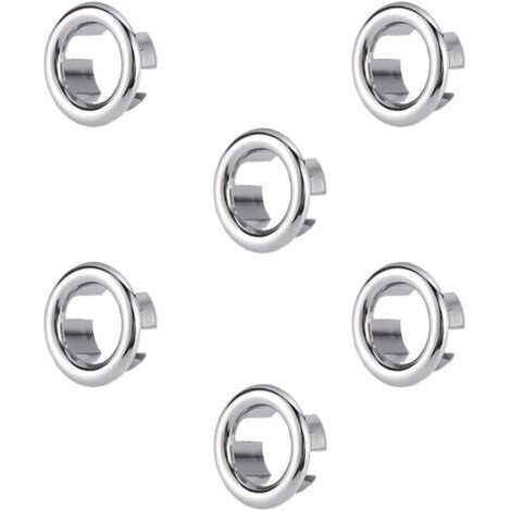 Débordement D'Évier Anneau, 6 Pcs Anneau de Débordement d’Évier Couvercle de Trop Plein, Anneaux de Débordement d'Évier, pour Bain, Cuisine, Évier