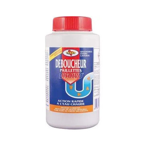 Déboucheur chimique paillettes 1L – Action rapide à l'eau chaude – Dissout graisses et cheveux – Ne nuit pas aux tuyauteries