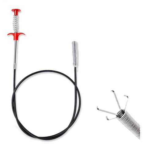 Déboucheur de canalisation Flexible et Puissant, 90 cm d'évier Serpent Grabber Spring Drain Hair Remover Outil pour évier Cuisine, Salle Bain, Toilettes (Noir) Noir, 90cm -