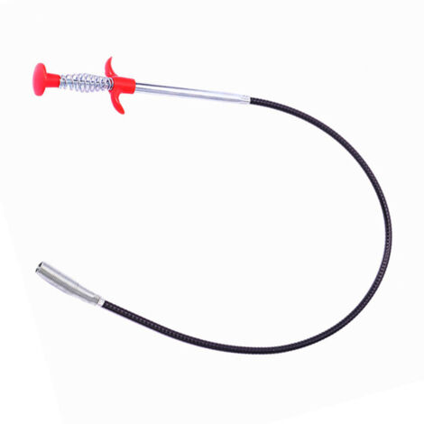 Déboucheur de canalisations à 4 griffes, outil de nettoyage efficace en fil d'acier pour cheveux, idéal pour les toilettes, la salle de bain et la douche (1,6 m / 63 po).