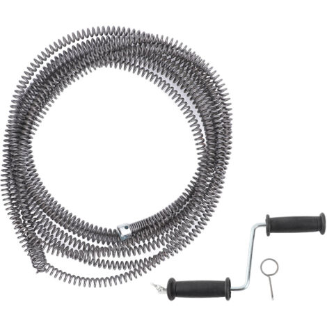 Déboucheur de canalisations à ressort avec câble de 16 mm pour toilettes, plombier, déboucheur de tuyaux et d'égouts pour la maison, la cuisine et la salle de bain, 5 m / 16,4 pi