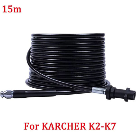 Déboucheur de canalisations pour Kärcher Nettoyeur Haute Pression, Sonde de débouchage pour Kärcher K2-K7 Series, Débouche canalisations15m Noir